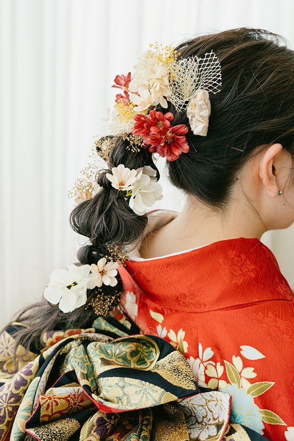 静岡のフィーノ記念日で撮影した成人式の記念写真のヘアメイク