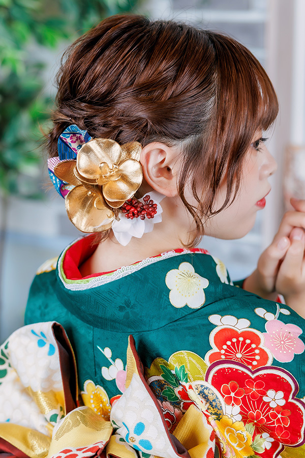 静岡のフィーノ記念日で撮影した成人式の記念写真のヘアメイク