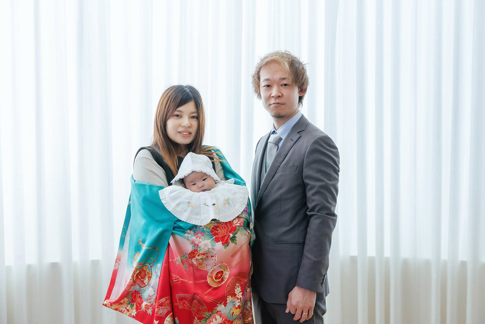 富士市の記念写真撮影・フィーノ富士店のスタジオでのお宮参りの撮影