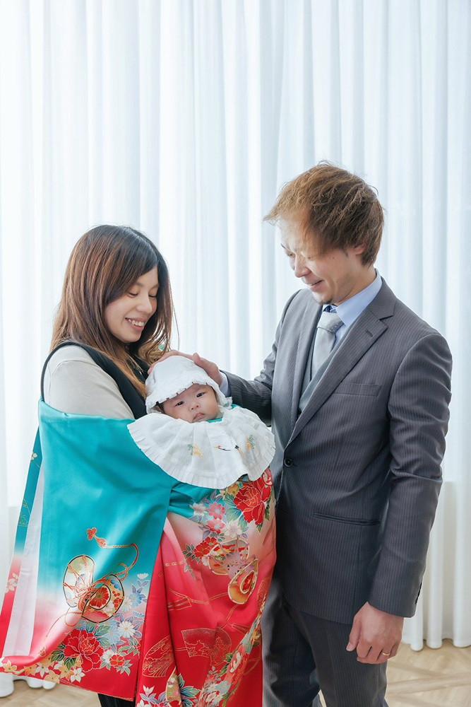 富士市の記念写真撮影・フィーノ富士店のスタジオでのお宮参りの撮影