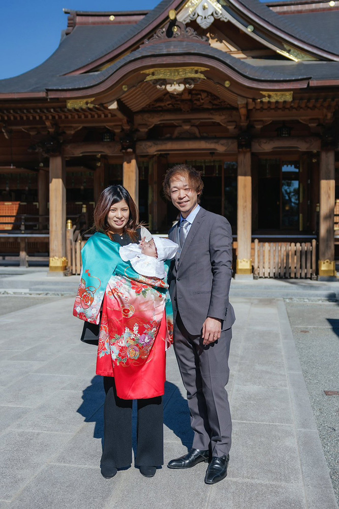 富士市の記念写真撮影・フィーノ富士店の三日市神社でのお宮参りの撮影