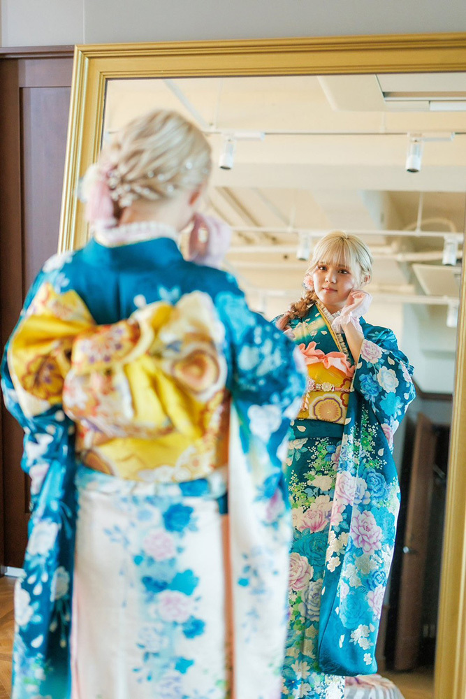 富士市の記念写真撮影・フィーノ富士店のスタジオでの成人式前撮りの撮影