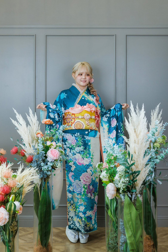 富士市の記念写真撮影・フィーノ富士店のスタジオでの成人式前撮りの撮影