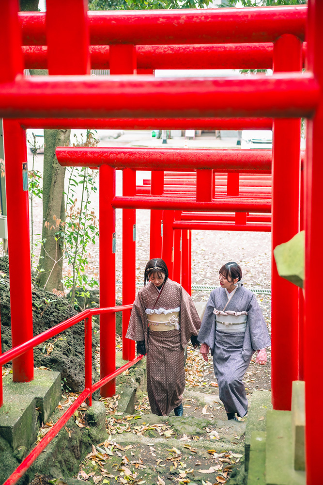 静岡市・富士市・沼津市のフィーノで着物を着てお出かけできるフィーノ気分の女の子たちの写真