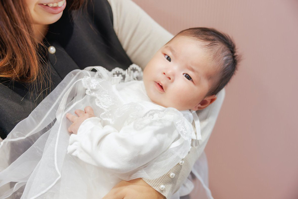 富士市の記念写真撮影・フィーノ富士店のスタジオでのお宮参りの撮影