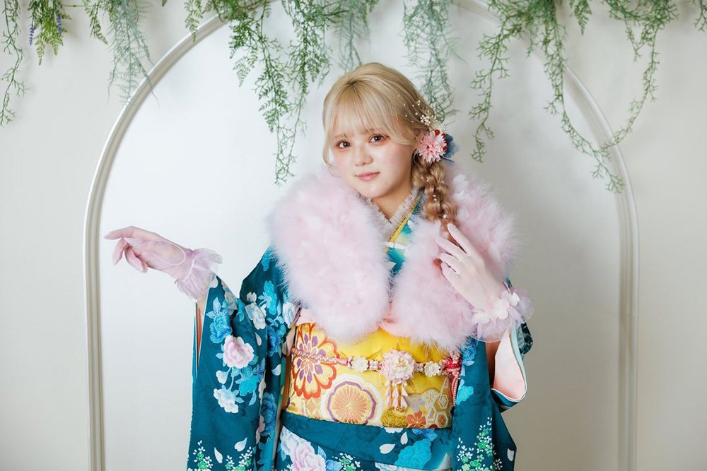 富士市の記念写真撮影・フィーノ富士店のスタジオでの成人式前撮りの撮影